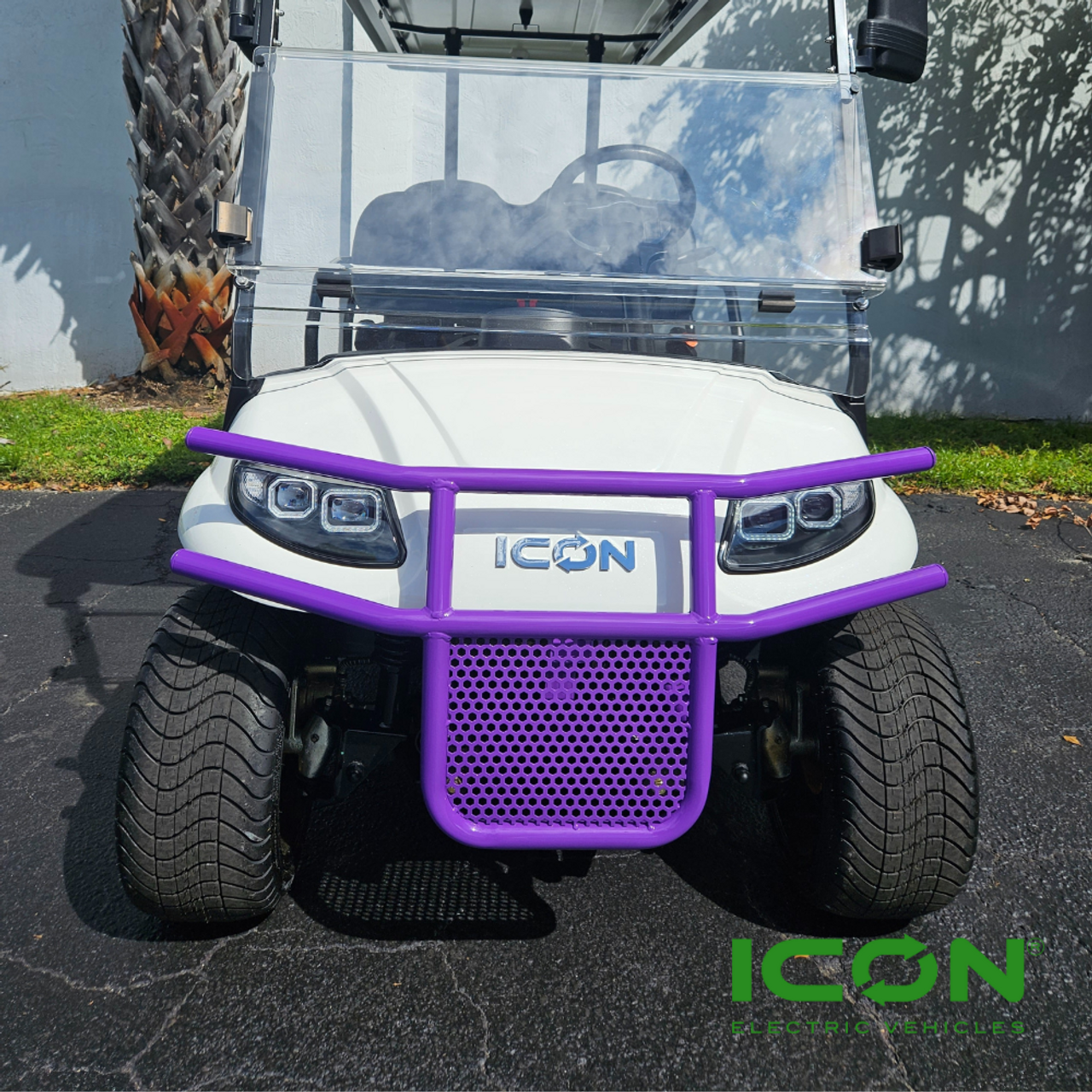 Purple Steel Brush Guard for ICON i20, i40, i60, i80 Non-Lifted Golf Cart Models, BRG-702-IC-PL, 2.08.001.000066