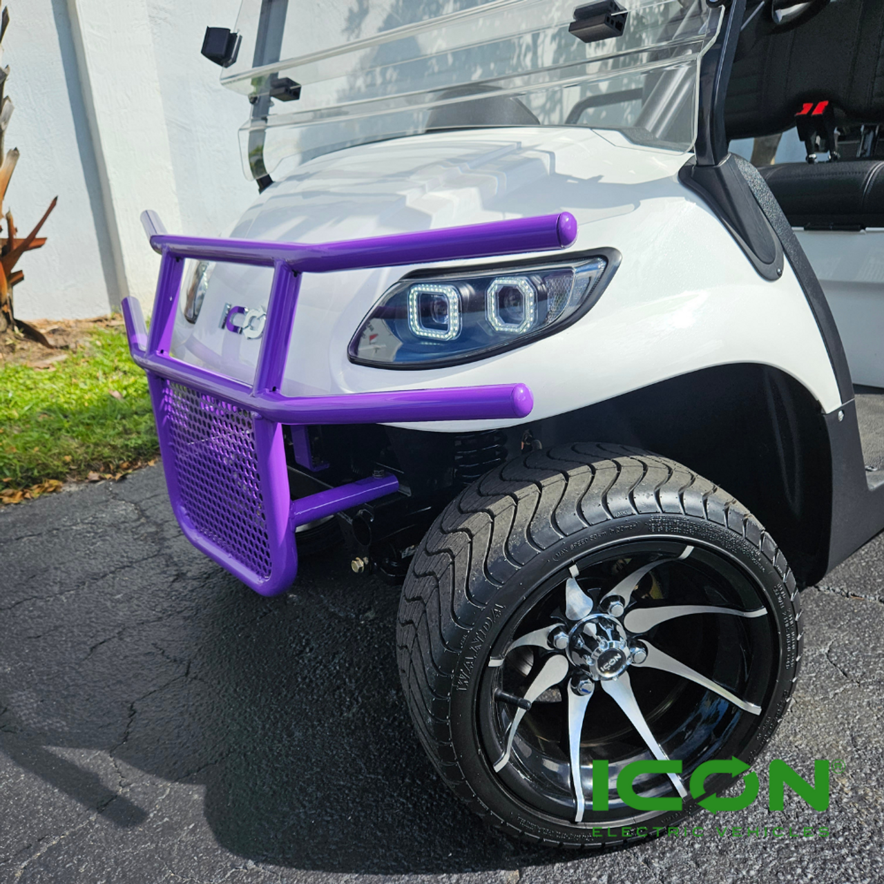 Purple Steel Brush Guard for ICON i20, i40, i60, i80 Non-Lifted Golf Cart Models, BRG-702-IC-PL, 2.08.001.000066