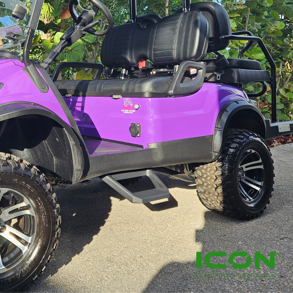 Heavy Duty Steel Side Step Nerf Bars for i40L, i40FL or i60L ICON Golf Cart Years 2022-2025 (Lifted) (Does Not Fit EPIC), NB-703-IC, 2.08.005.000012