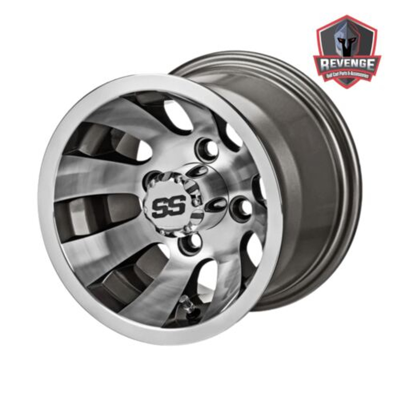 10" Gunslinger Gun Metal Golf Cart Wheels and Tires Combo (205/65-10) Set of 2, ISL-25501-04001-2X