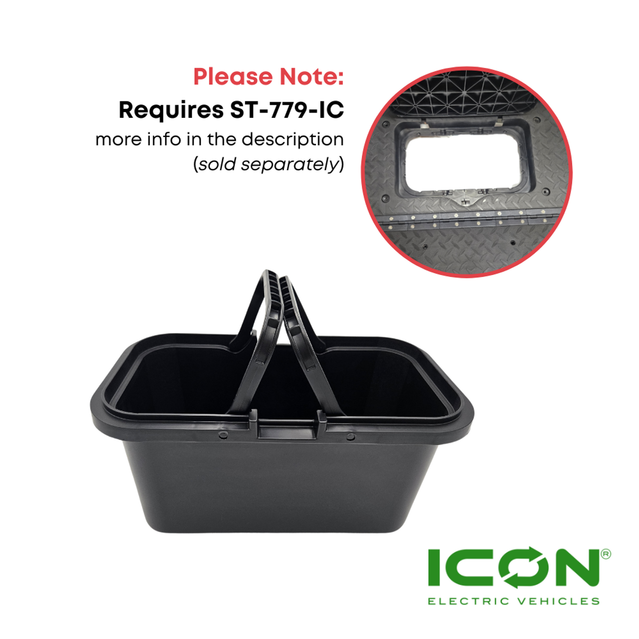 ICON Storage Bucket for ICON Rear Seat Kit 2024-Up, ST-772-IC, 3.201.16.010227