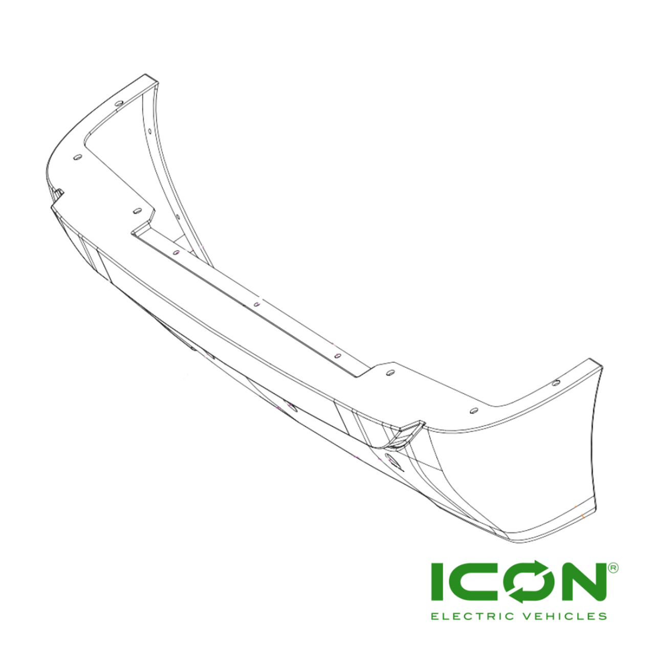Lowered Rear Bumper for ICON Golf Carts, BD-740-IC, 3.02.011.300071, 3.201.16.010030