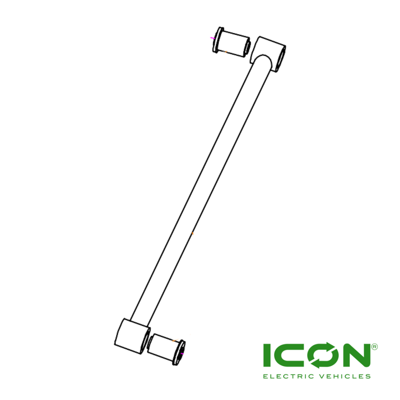 Sway Bar Assembly for ICON Golf Cart Rear Suspension System, SUS-743-IC, 2.03.001.000038, 2.08.001.000052