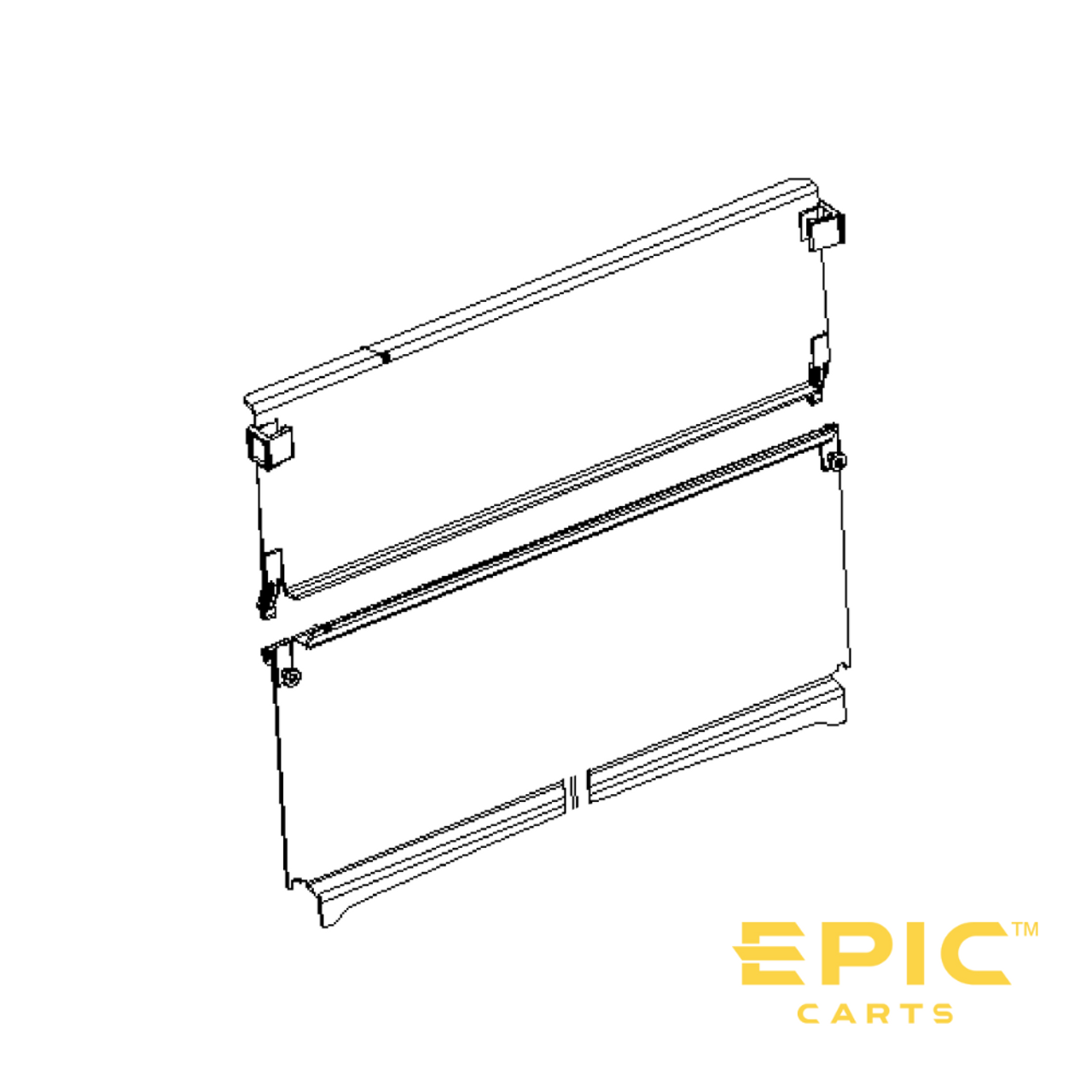 2-Piece Folding Windshield for EPIC E20FX, E40FX, E60FX Golf Carts