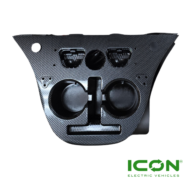 Retro Fit 10" Screen Kit with Carbon Fiber Cup Holder for ICON 2022 and Newer Golf Carts with the 450 AMP Controller. Must have CAN plug in harness (ELE-731-IC)