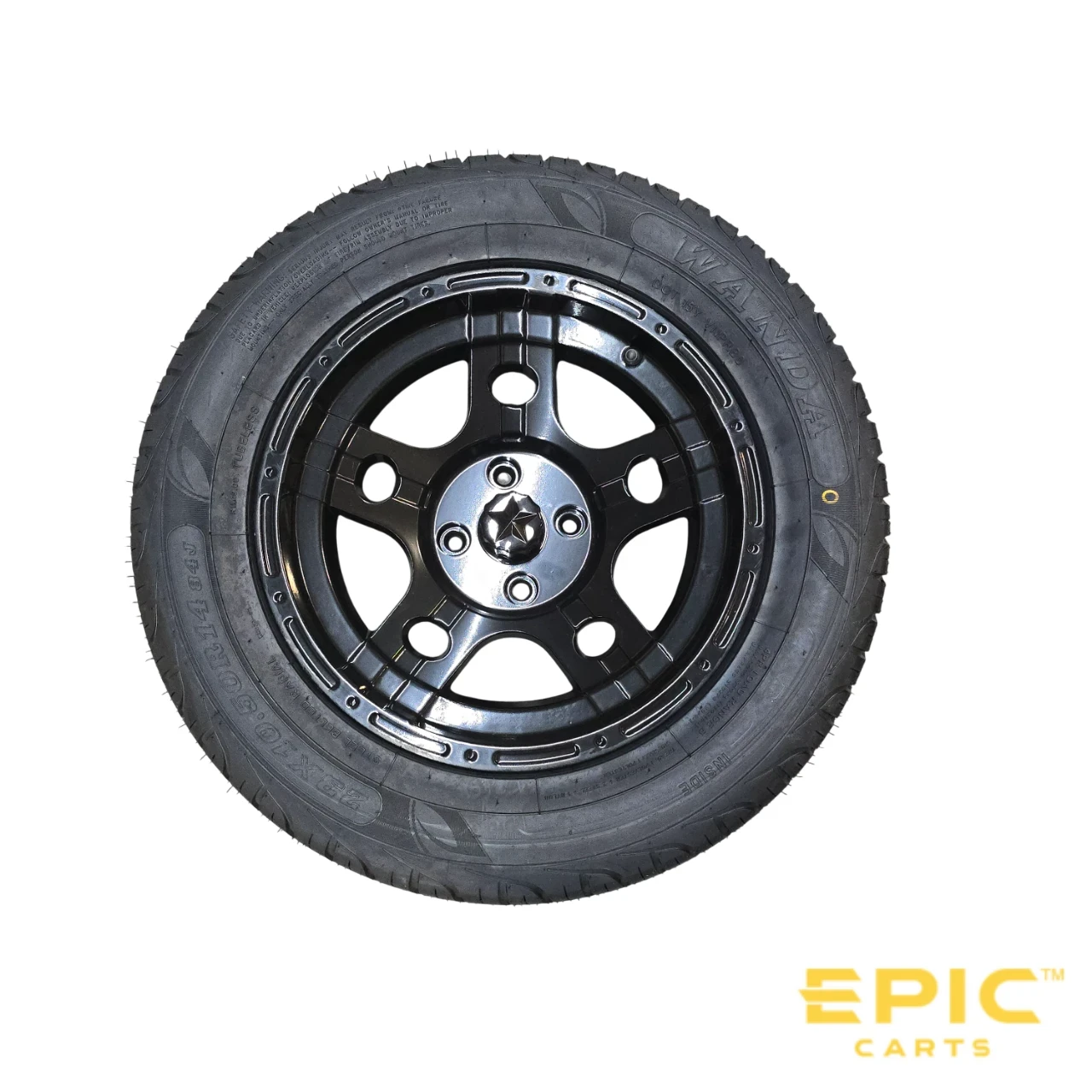 Pre-Mounted 14x7 Aluminum Wheel on 23x10.5-14 FORTIS T5 Street Tire for EPIC E40FX, E40L, E40FL, E60L Golf Carts