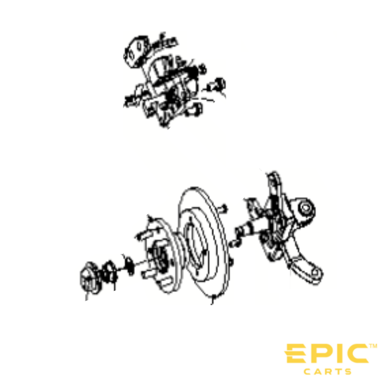 Driver Side (Left) Spindle for EPIC E40FX, E60FX Golf Cart, SR-EPFX655, 3101065165