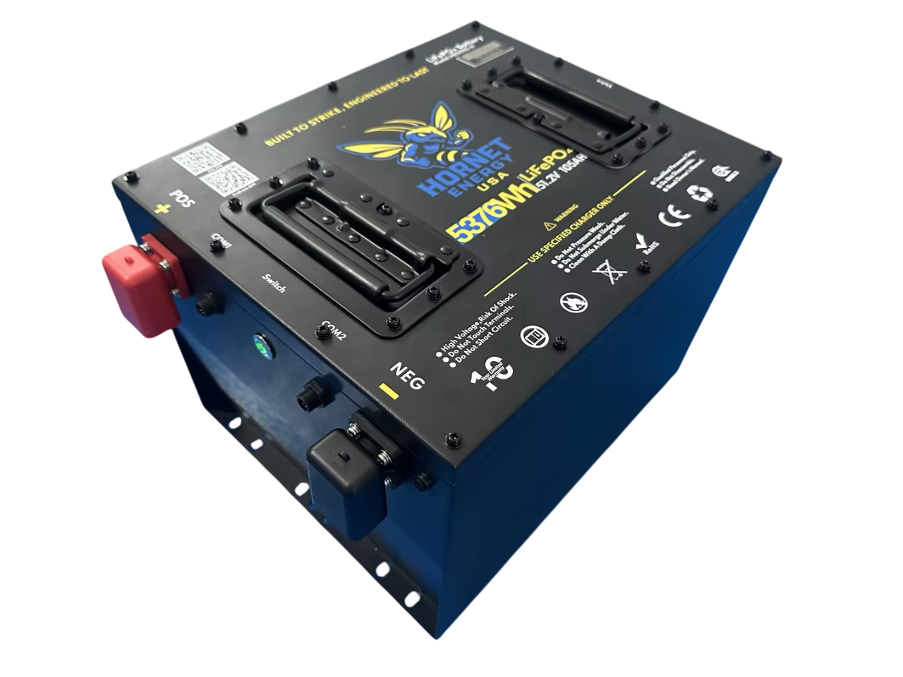 Hornet Energy Cubed 51.2V 105Ah LiFePO4 Lithium Battery ICON Bundle Kit – Heated, Fire Suppression, IP66, 300A Smart BMS (IS105C-IC) 