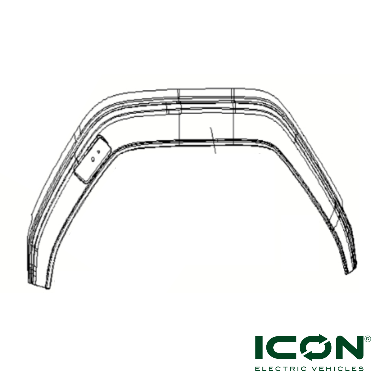 Driver Side (Left) Rear Fender Flare for ICON i20X, i40X, i60LX Golf Carts, FF-507-IX, 3401016685