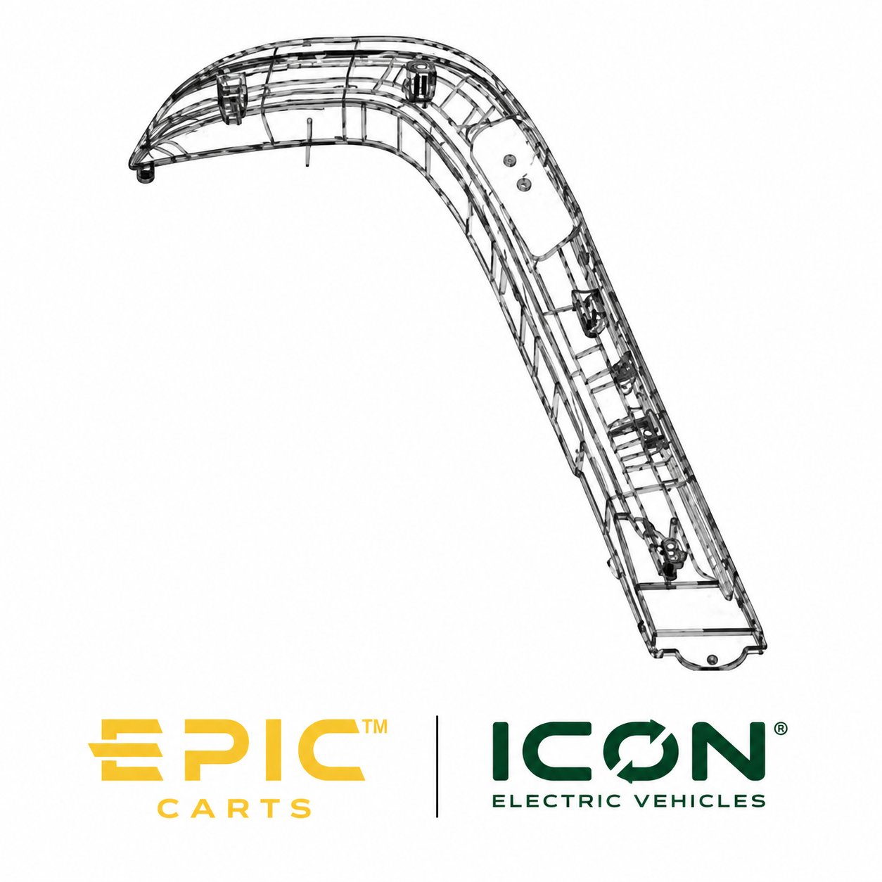 Passenger Side (Right) Front Fender Flare for ICON i20X, i40X, i60LX Golf Carts, FF-508-IX, 3401016765