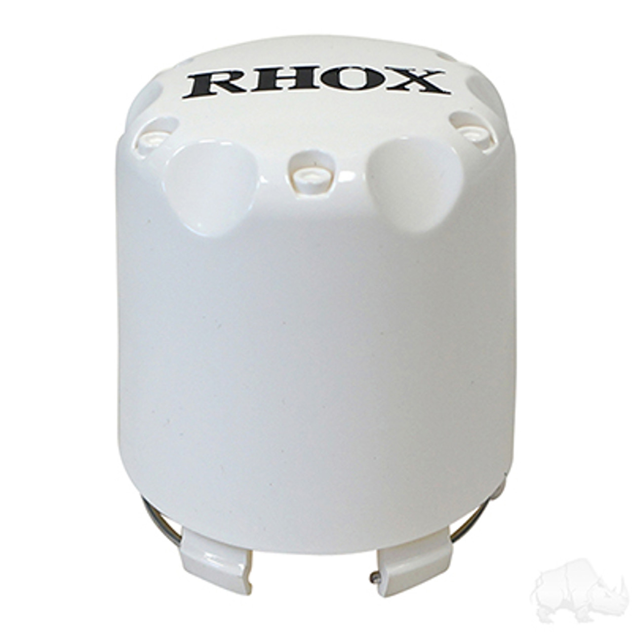 RHOX Snap-In Center Cap, White with Black-Set of 4, TIR-RX001-WBx4-D1
