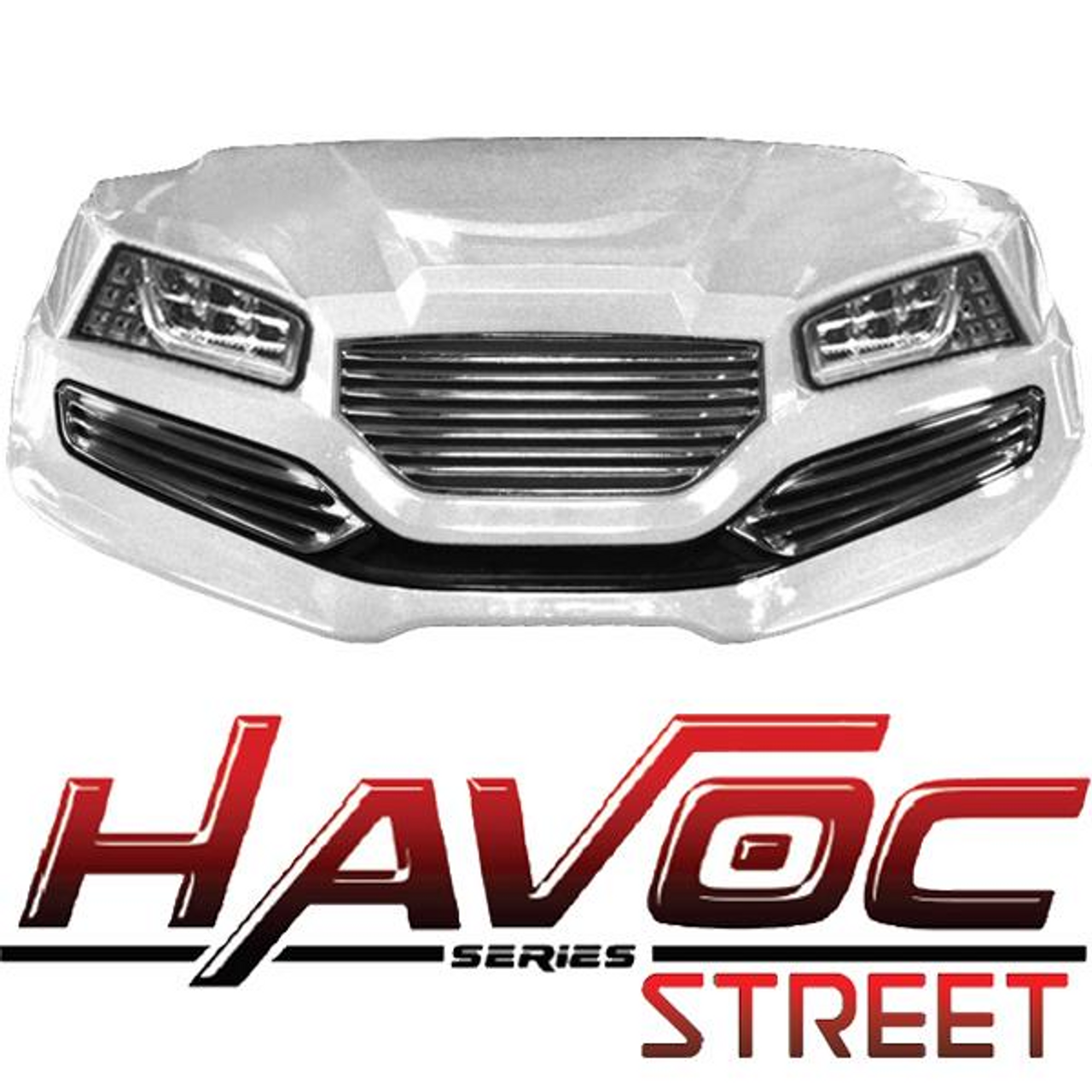 Yamaha G29/Drive HAVOC Street Style Front Cowl Kit in White (2007-2016), 05-049CS
