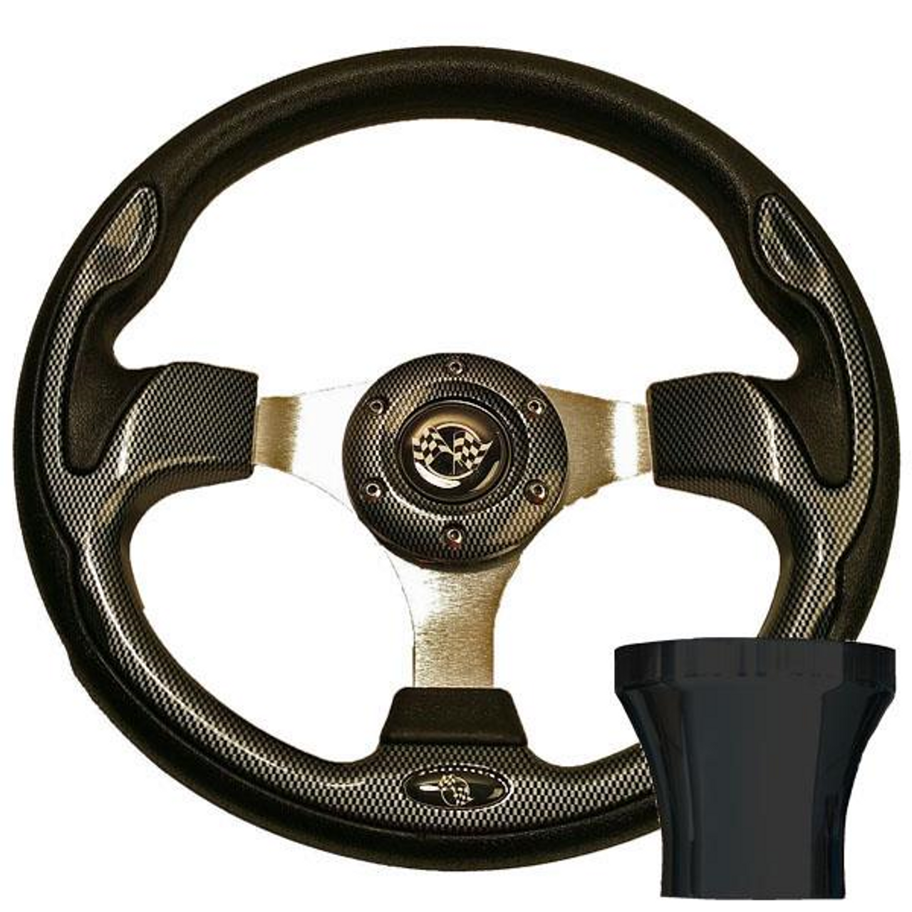 Yamaha Carbon Fiber Rally Steering Wheel Black Adaptor (Models G2-G29), 06-052