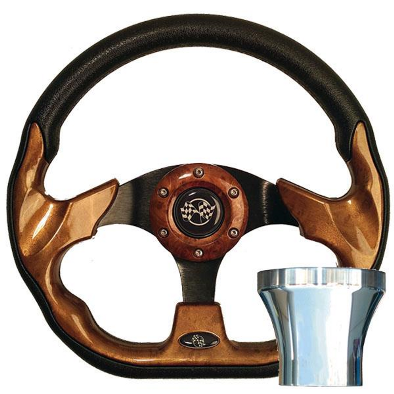Steering Wheel Kit, Woodgrain/Race 12.5 with Chrome Adapter, Cc, 06-067