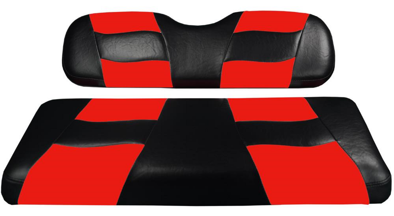 MadJax Riptide Black/Red Two-Tone Golf Cart Genesis 150 Rear Seat Cushions [10-118P]