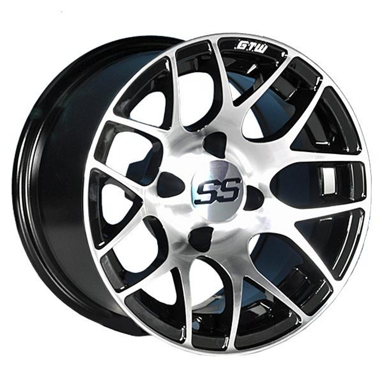 GTW Pursuit 12x7 Machined Black Wheel, 19-100