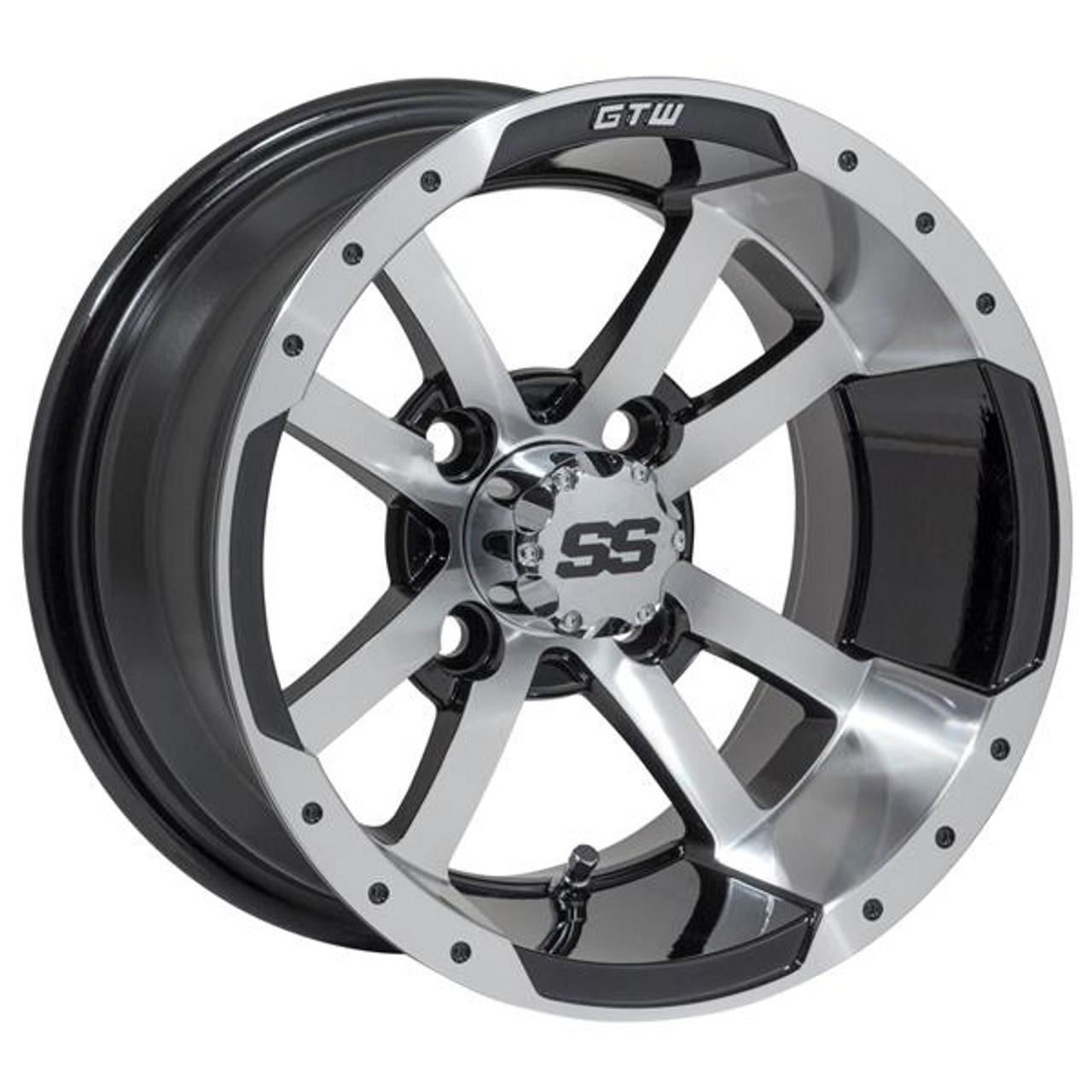 GTW Storm Trooper 12x7 Machined Black Wheel, 19-114