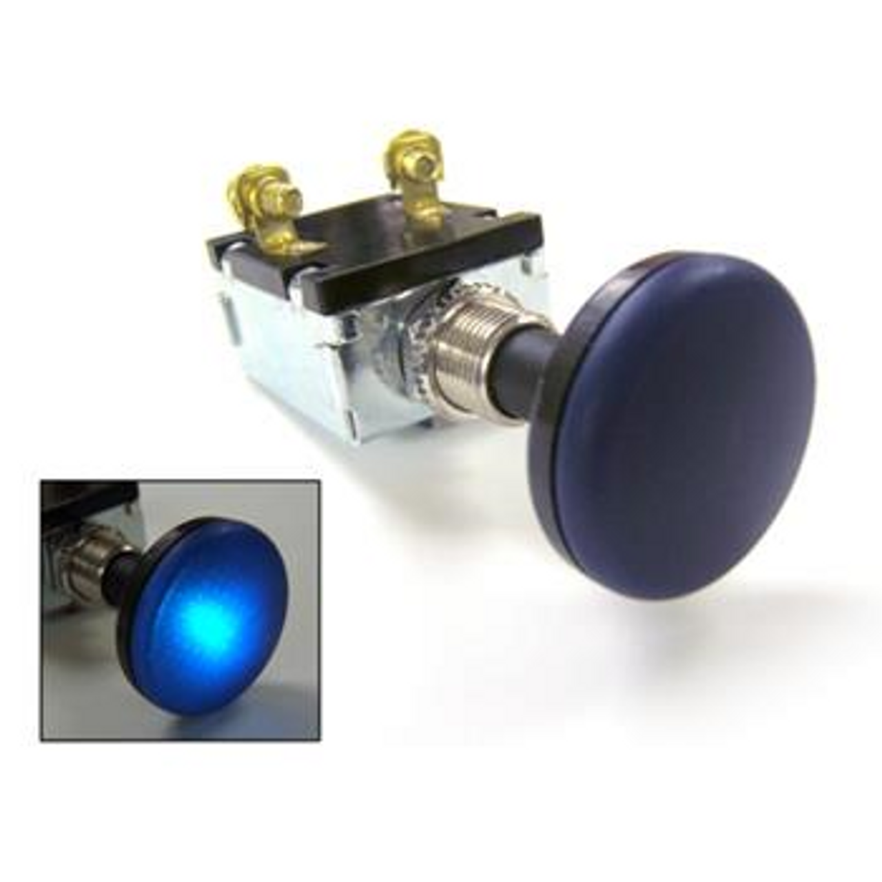30 Amp Push-Pull Switch Illuminates Blue 12V, 28127