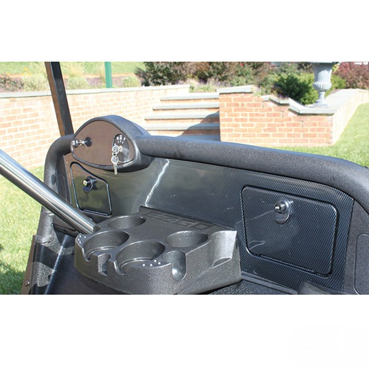 EZ-Go RXV Golf Cart Custom Dash Board Insert Carbon Fiber Lockable Compartment, DASH-0081