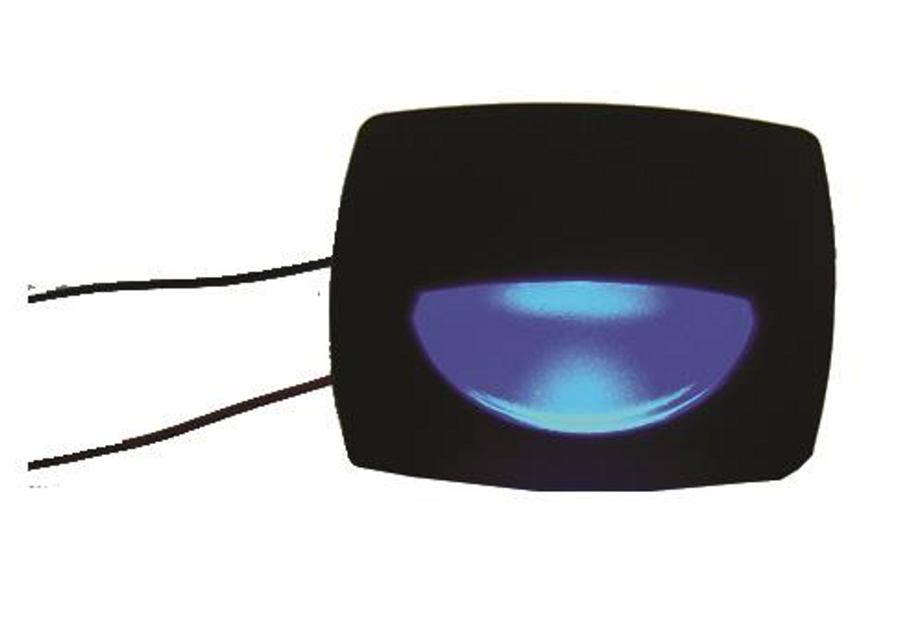 Interior LED Courtesy Light. Black Body With 2.2" Blue LED. Great For Glove Box, 31759