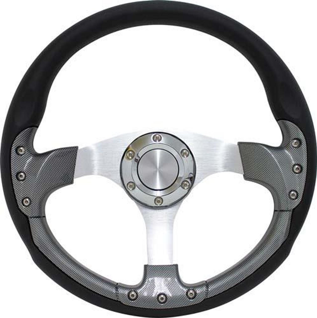 14" Pursuit Steering Wheel Kit with Chrome Adapter - Club Car Precedent 2004-Up, 53756