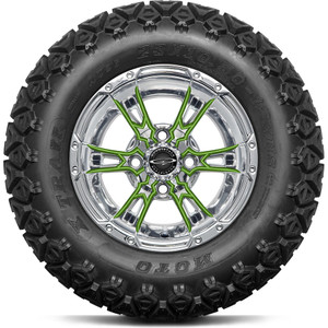 12" Wicked 57 Series All-Terrain Chrome with Lime Set of 4