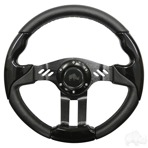 Steering Wheel, Aviator 5 Black Grip/Black Spokes 13" Diameter, ACC-SW131