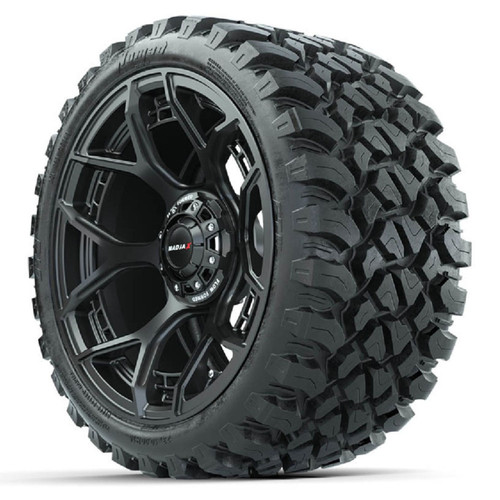 Set of (4) 15" Flow Form Evolution Matte Black Wheels w/ GTW Nomad OffRoad Tires, A19-419