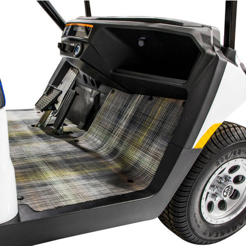 Chilewich Premium E-Z-GO TXT Gray Plaid Floor Mat (2001-2013) Golf Cart (03-151)