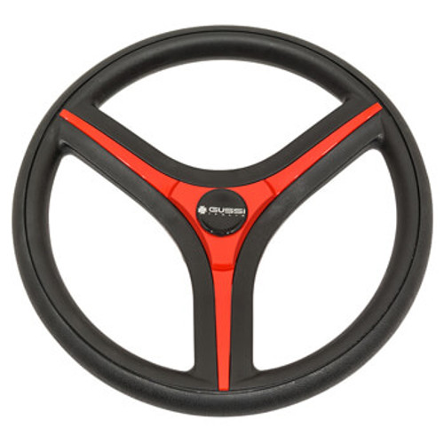 Gussi Italia Brenta Black/Red Steering Wheel for Yamaha G16-Drive2 Golf Cart, 06-139