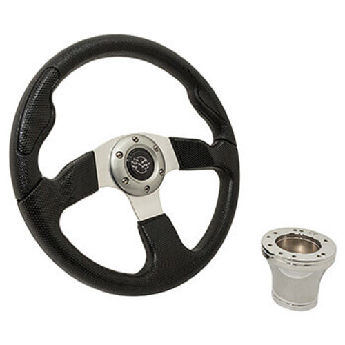 Black Sport 13.5" Steering Wheel Kit for E-Z-GO Golf Carts 1994-Up, 06-105