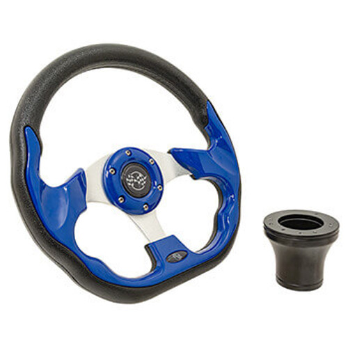 Club Car Precedent Blue Racer 12.5" Steering Wheel Kit (2004-Up) Golf Cart, 06-095