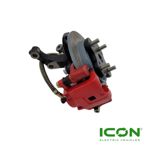 Driver Side (Left) Front Disc Brake Assembly for ICON i40L, i40FL, & i60L (Lifted Units Only), BRAK-604-IC, 3.01.005.010012, 3.206.09.000025 Driver Side (Left) Front Disc Brake Assembly for ICON i40L, i40FL, & i60L (Lifted Units Only), BRAK-604-IC, 3.01.005.010012, 3.206.09.000025