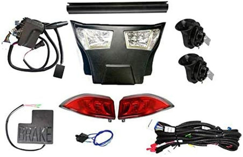 Club Car Precedent Deluxe LED Bumper Light Bar and Tail Street Legal Light Kit 2004-2008, LIGHT-N1SA-L0001KLLDKO-D1-X1