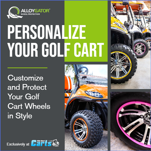 AlloyGator Compact Green Golf Cart Wheel Protector (Set of 4), K4GRNCOMP