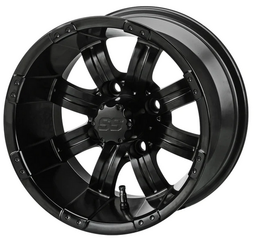 Revenge 14x7 Casino Matte Black Golf Cart Wheel 3:4 Offset, ISL-29041 Revenge 14x7 Casino Matte Black Golf Cart Wheel 3:4 Offset, ISL-29041