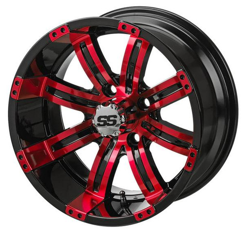 Revenge 14x7 Casino Black & Red Golf Cart Wheel 3:4 Offset, ISL-39041 Revenge 14x7 Casino Black & Red Golf Cart Wheel 3:4 Offset, ISL-39041