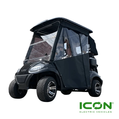Sunbrella Jet Black Track-Style Canvas Enclosure for ICON i20 2022-2025 Golf Cart (Does NOT Fit ICON X), ECL-703-IC