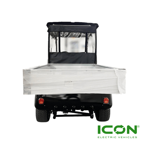 Sunbrella Jet Black Track-Style Canvas Enclosure for ICON i20U 2022-Up Golf Cart, ECL-704-IC