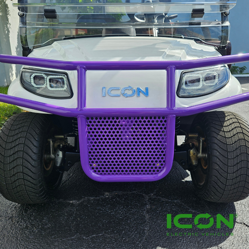 Purple Steel Brush Guard for ICON i20, i40, i60, i80 Non-Lifted Golf Cart Models, BRG-702-IC-PL, 3.01.004.010084