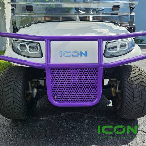 Purple Steel Brush Guard for ICON i20, i40, i60, i80 Non-Lifted Golf Cart Models, BRG-702-IC-PL, 2.08.001.000066