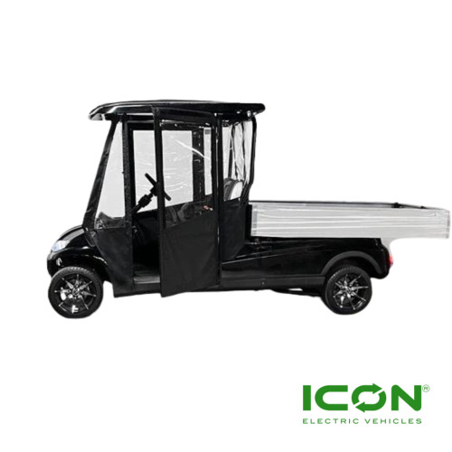 Sunbrella Jet Black Canvas 2-Passenger Hinged Door Enclosure Cover for ICON i20U Golf Carts, ECL-708-IC