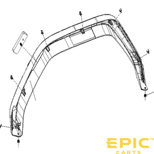 Passenger Side (Right) Rear Fender Flare for EPIC E20FX, E60FX and ICON i60LX Golf Carts