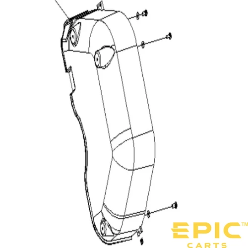 Driver Side (Left) Rear Wheel Cover for EPIC E40FX Golf Carts