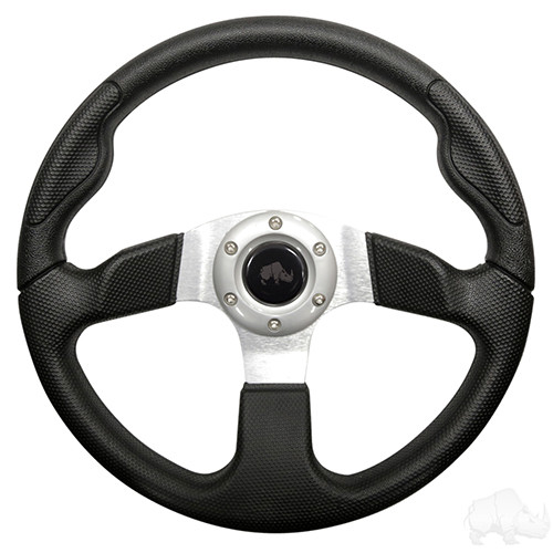 GT Black with Brushed Aluminum Steering Wheel with Hub, ACC-SW133-HUB