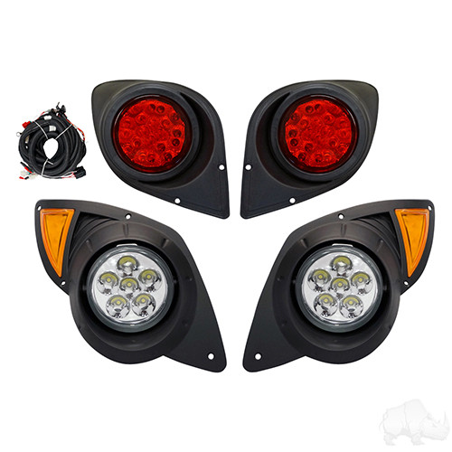 Golf Cart RHOX LED Factory Style Headlights with Bezels