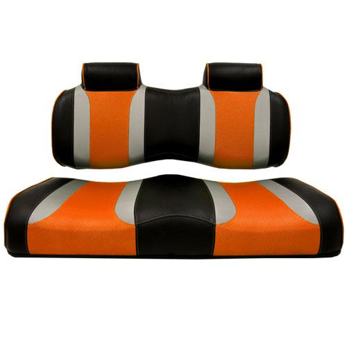 Yamaha G29/Drive Madjax Tsunami Black Liquid Silver with Orange Wave Front Seat Cushions, 10-221