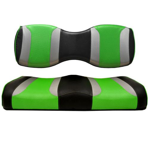 Madjax Tsunami Black with Liquid Silver Rush & Green Wave Custom Rear Seat Cushions, 10-230P