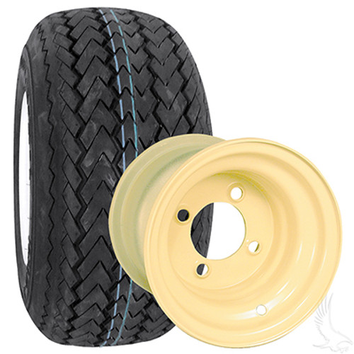 8" Kenda Hole-In-One Tire and Wheel Combo, Mounted on Beige Steel, TIR-301