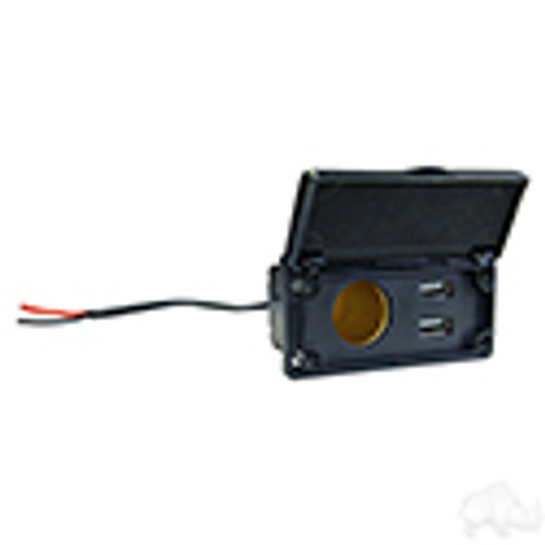 Power Center with 12 Volt Outlet and Dual USB Charging Ports, ACC-0106, 13-031